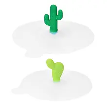 1 шт. креативный 3D мультфильм Кактус Универсальный Анти-пыль многоразовый силикон круглая стеклянная кофейная кружка крышка для чашки термоизолированная крышка