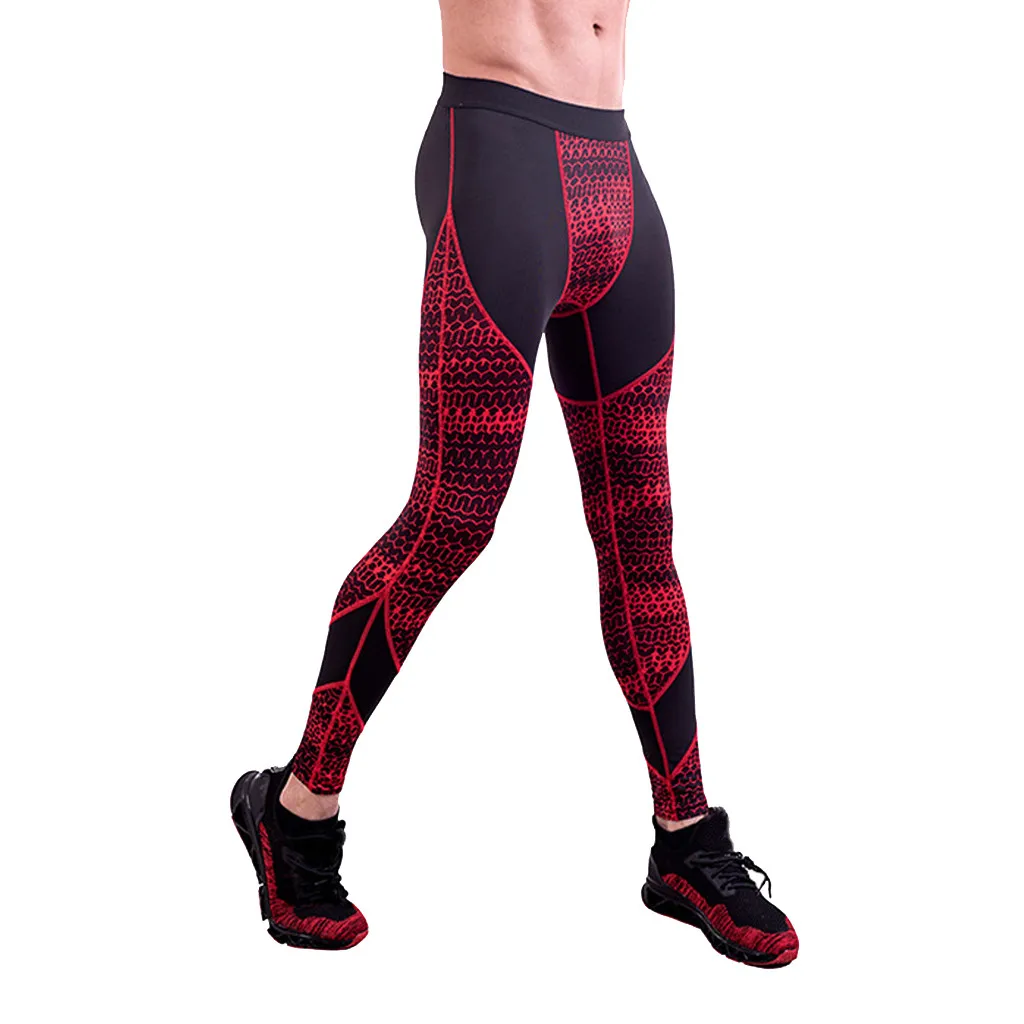 

Brand Men's Sport Pant Jogging Bodybuilding Tight-drying Fitness Workout Running Sweatpants Haren Overalls Trousers Long red