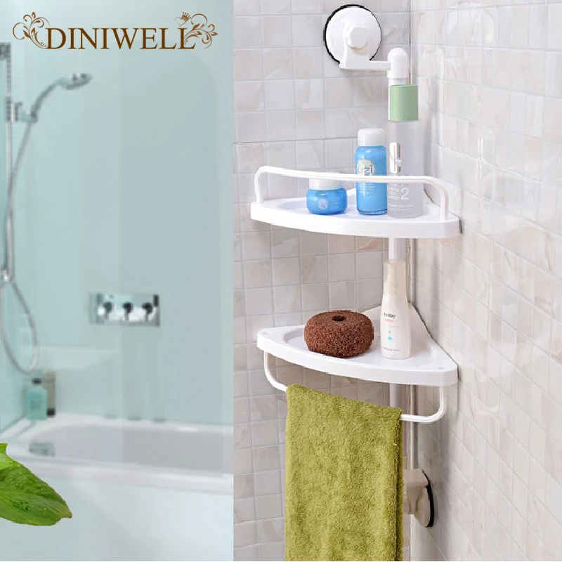 DINIWELL الحائط المطبخ التوابل منظم رف رف شفط رف كأس كوب التوابل تخزين الرف رفوف جدار الحمام رفوف