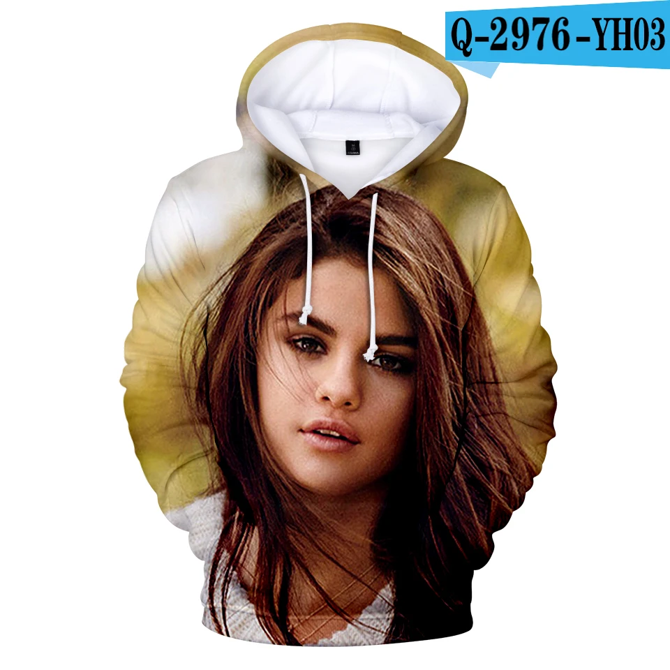 Aikooki 3D Selena Gomez толстовки для мужчин/женщин Толстовка Зимняя с капюшоном певица Selena Gomez модная одежда - Цвет: As Picture