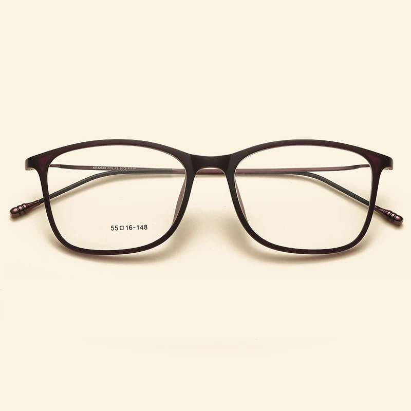 Бренд NOSSA, дизайнерские TR90 оправы для очков, корейская мода, повседневные оптические оправы для женщин и мужчин, для студентов, для близорукости, модные очки - Цвет оправы: Purple