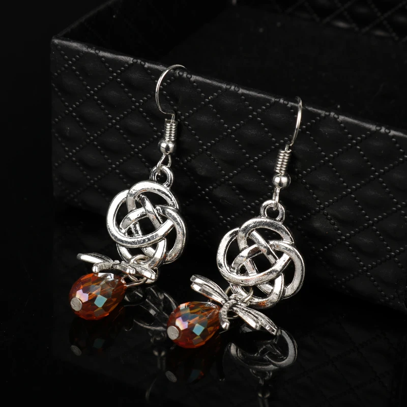 Серьги подвески MQCHUN Outlander с шотландским ирландским узелком и стрекозой для