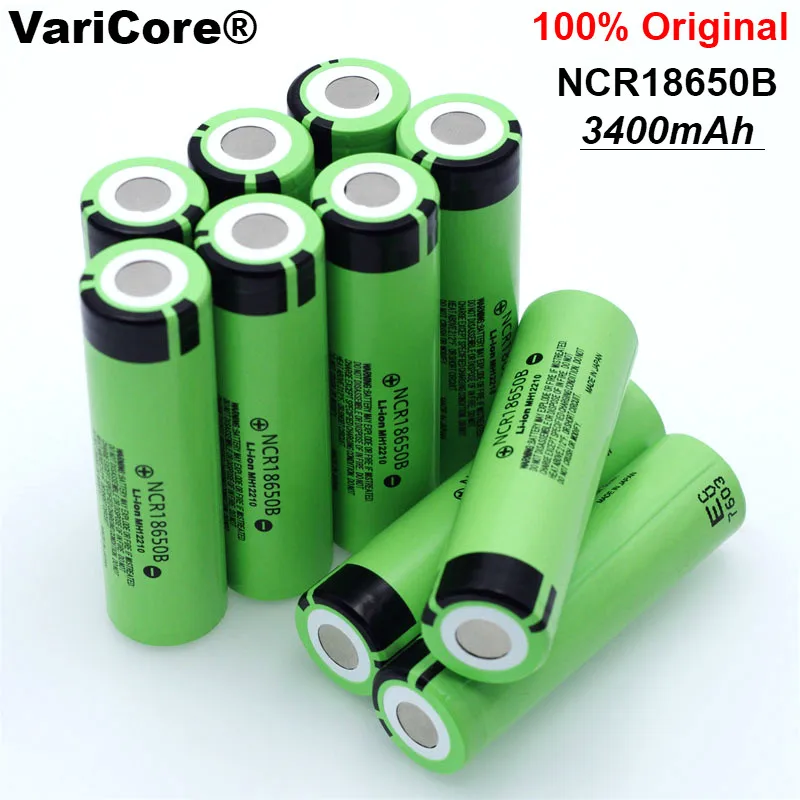 12 шт./лот 100% Новый оригинальный 18650 NCR18650B 3400 mah Li-Ion Перезаряжаемые Аккумулятор для фонарика батареи