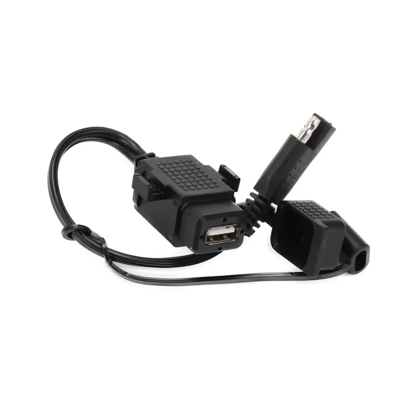 Excellent SAE To USB Cable Adapter Quick 2.1A Port With Inline Fuse Waterproof USB Charger For Motorcycle Cellphone Tablet GPS 3