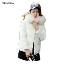 Prapra 2017 Women Coats Warm Faux Fur Coat Female Winter Clothing Hooded Slim Short Jackets Outerwear Korean Down Cotton Jacket