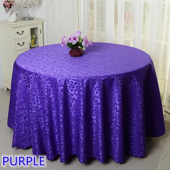 

Purple Colour Jacquard Table Cloth Damask Pattern Table Cover For Wedding Hotel And Round Table Linen Decoration Wholesale