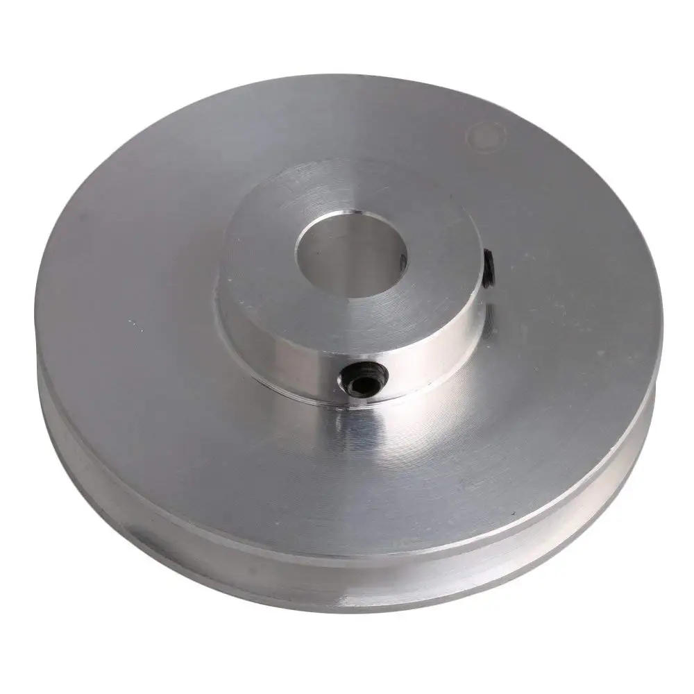 58x16MM Silver Aluminum Alloy Single Groove Fixed Bore Pulley for Motor