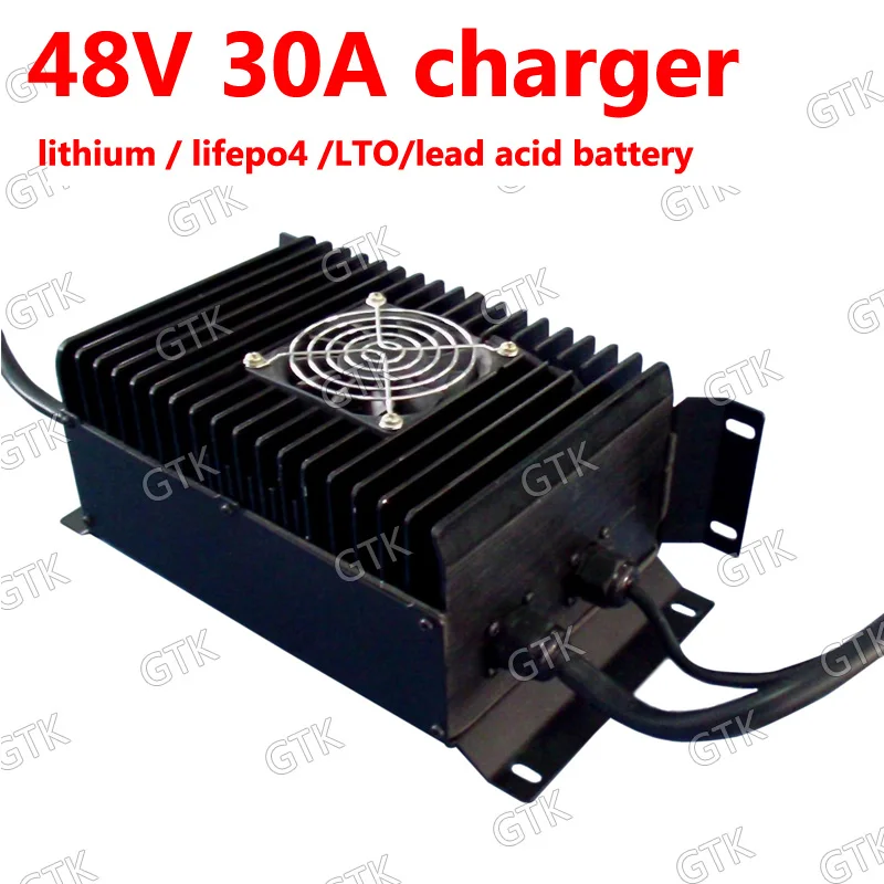 GTK 48v 30A зарядное устройство 51,8 V 30A 58.V для 13S 54,6 V литий-ионный 16s 58,4 v lifepo4 20s 56v LTO 30A ток смарт-зарядное устройство 300ah