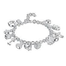 KN-H144 925 серебряный браслет Роскошный 925 Модные ювелирные изделия 13 Подвески Браслет/advaivca avaajmha