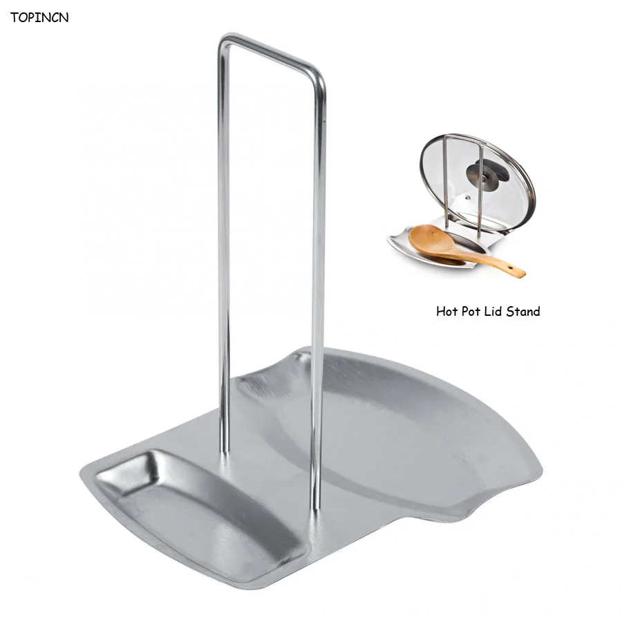 

Hot Pot Lid Stand 1Pcs Stainless Steel Pot Holders Home Kitchen Spoon Pot Lid Shelf Cooking Rack Pan Cover Stand Hot Pot Lid Sta