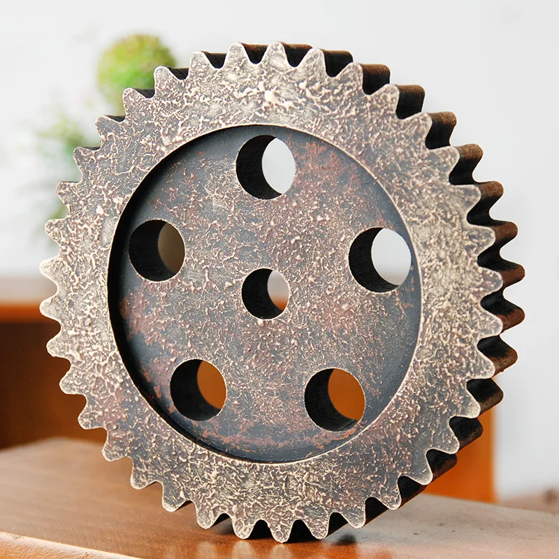 Vintage Industrial Wind Wood 20cm Gear Wall Gear Ornaments Home Wall