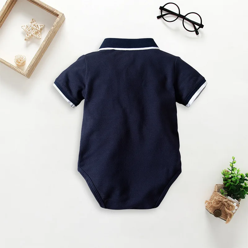 2019 Summer Fall Hot Sale Newborn Baby Boy Girl Fun Baby Clothes Tight-Leather Collar Jumpsuit Jumpsuit Summer Casual Wear
