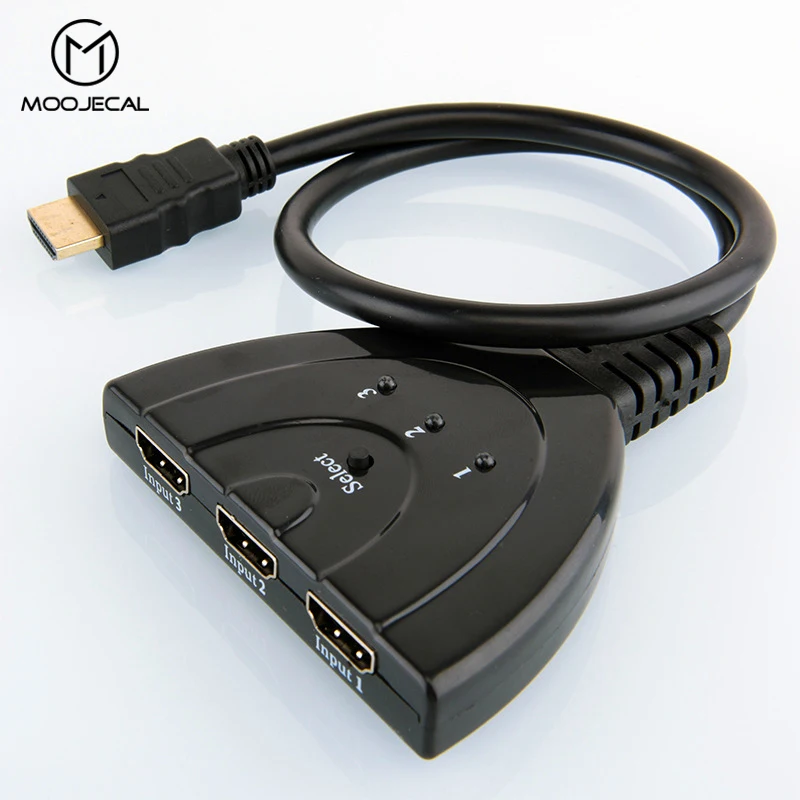 MOOJECAL мини разветвитель HDMI 4 K * 2 3 Порты Мини Переключатель кабель 1.4b 1080 P для DVD HDTV