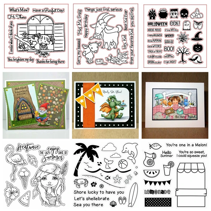 

Cheap Beauty Transparent Clear Silicone Stamp Set for DIY Scrapbooking/Photo Album Card Making Decorative Clear Stamps 4x4inches