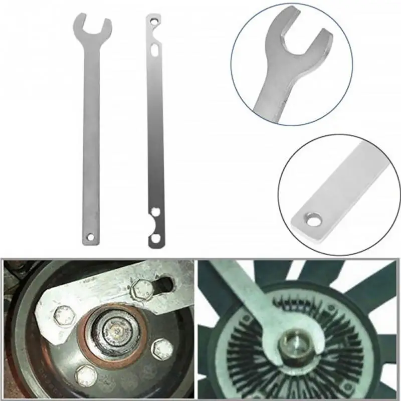 2pcs 32mm Automotive Fan Clutch Nut Wrench & Water Pump Holder Tool For