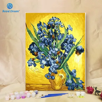 

Worldwide Famous Oil Painting Irises by Van Gogh 16X20 Inch DIY Oil Painting By Numbers Home Decor Digital Painting