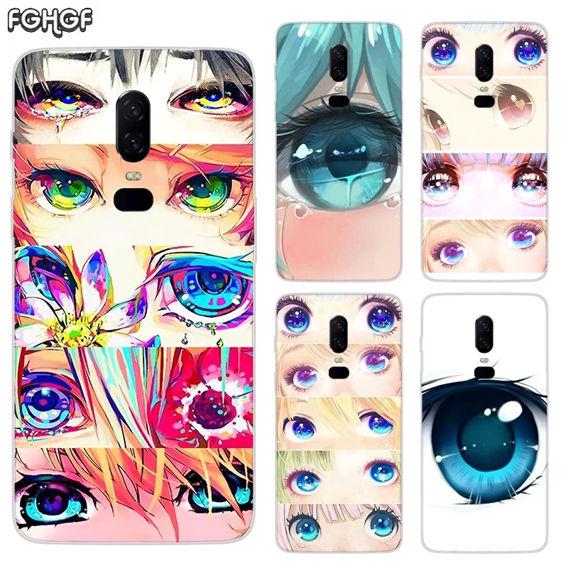 Charming Beautiful Eyes Luxury Soft TPU Silicone Phone Back Case For OnePlus 5 5T 6T 6 Frosted Fundas Printed Cover |