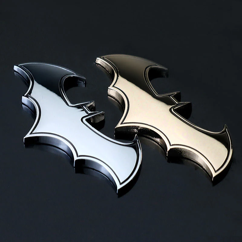 1Pc x Cool 3D Metal Bat Logo Car Sticker Metal Batman Badge Emblem Tail Decal