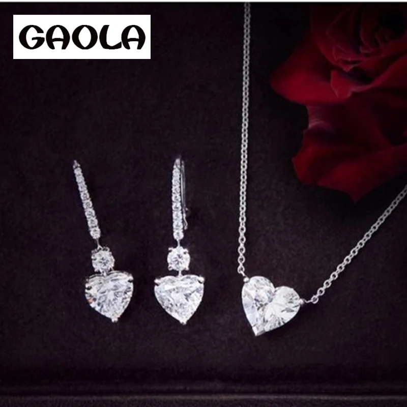 

GAOLA Fashion New Design Bride Wedding Jewelry Set , AAA CZ Crystal Necklace Earrings for Women GLD0889/GLE5425