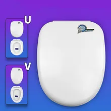 Cubierta de asiento de inodoro tapa de inodoro amortiguada tapa de plástico cubierta de punta redonda espesada Tipo V cubiertas de inodoro tipo U pueden usar 50 años(China)