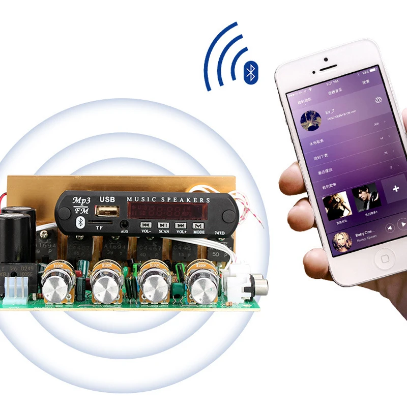 Lusya Bluetooth 2,1 цифровой аудио усилитель доска 80 Вт* 2+ 80 Вт Многофункциональный TF U диск AUX hifi усилитель мощности AC18-26V E1-007
