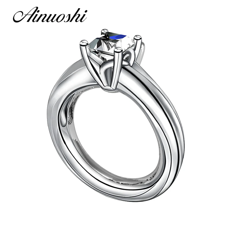 

AINUOSHI Victoria Wieck Women Princess Cut Engagement Ring 925 Sterling Silver Wedding Anillos Mujer Size 4-10 Fashion Jewelry