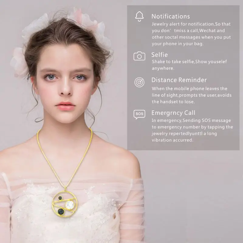 

For SHAREMORE Smart Necklace Multi-functional Jewelry Women Lady Charms Magnetic Wireless Rechargeable Information Reminder