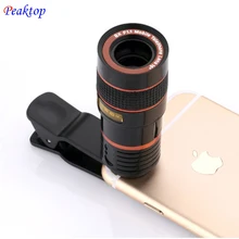 Универсальный 8X зум HD оптический телескоп объектив цифровой зум с зажимом для samsung для htc мобильный телефон камера черный портативный