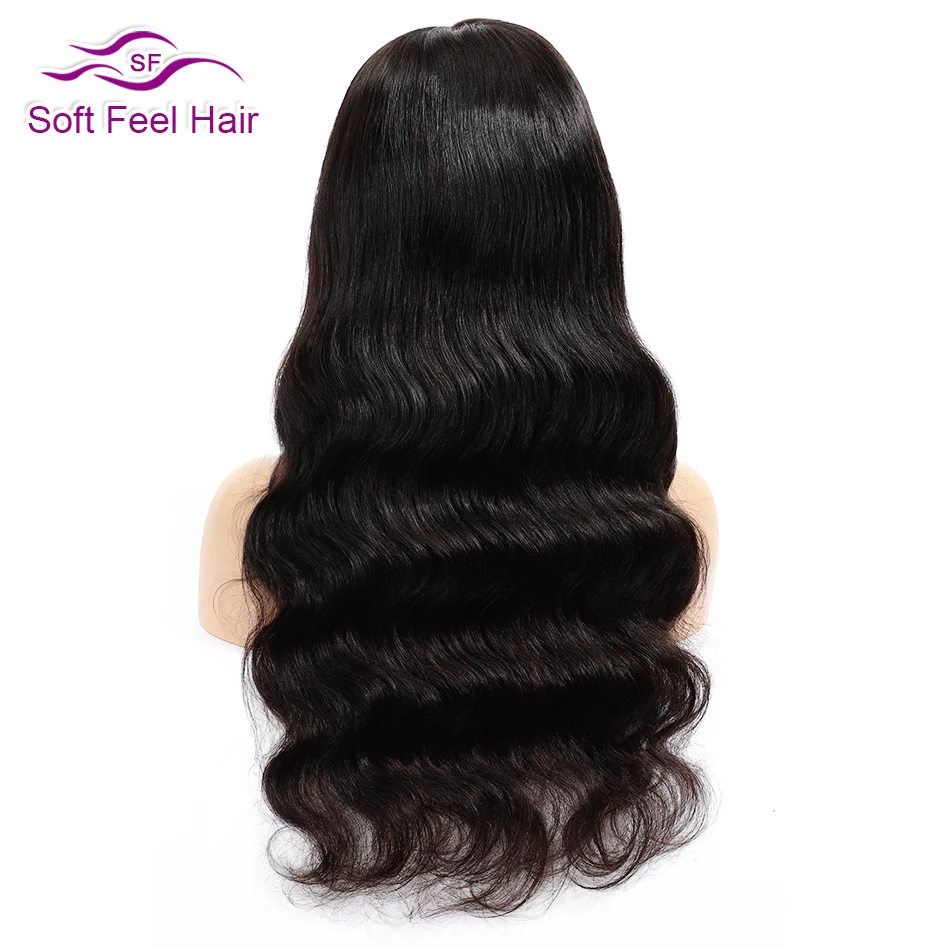 Soft Feel Hair 4*4 парик из натуральных волос с волосами младенца бразильский парик из волнистых волос Remy# 1B парики для черных женщин
