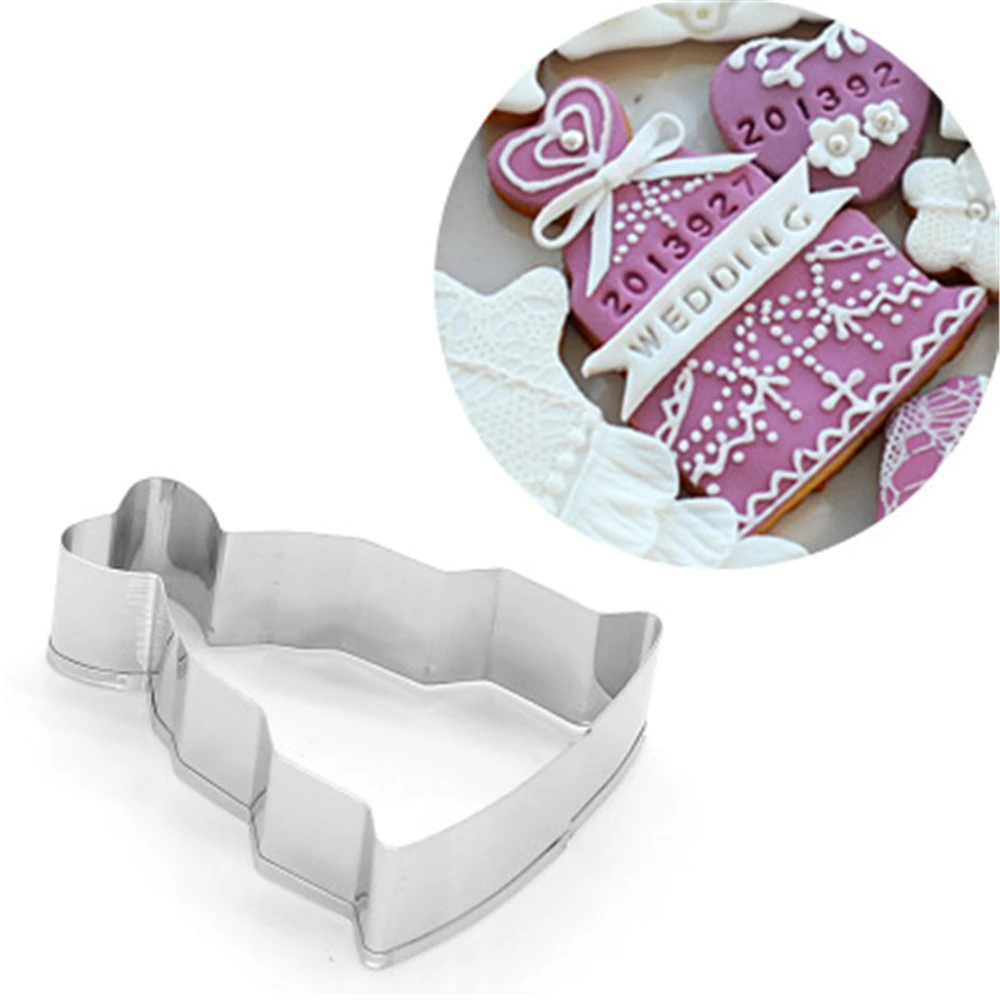 AMW Wedding Cake Shaped Metal Cookie Press Mould Cheap Biscuit Cookie