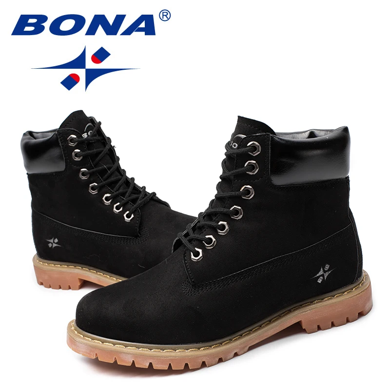 BONA/Новое поступление; классические стильные женские ботинки; женская зимняя обувь из флока; женские ботильоны с круглым носком; удобная быстрая