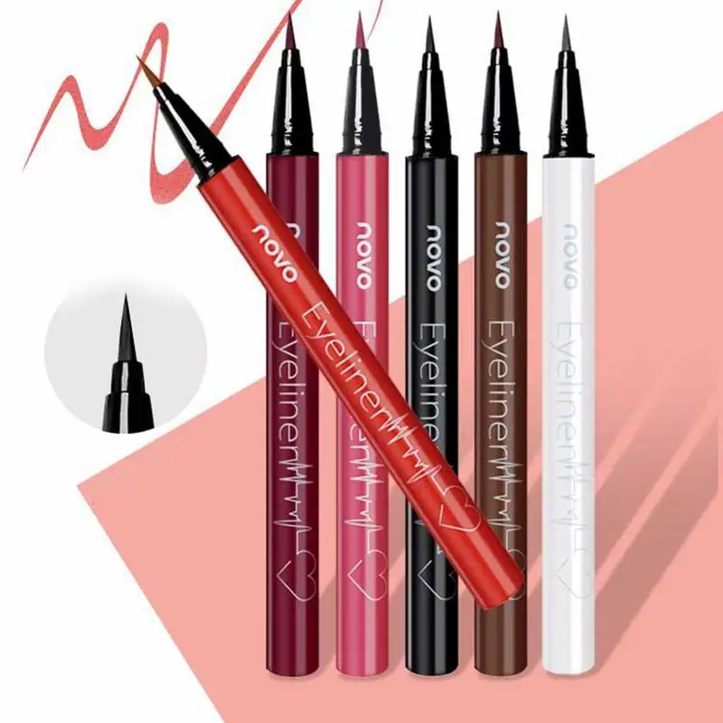 

1pcs Eyeliner Waterproof And Sweat Not Dizzy Catch Wine Red Brown Liquid Eyeliner Pen Eye Makeup For Beauty Makeup Beginners