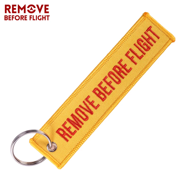 Remove Before Flight брелок на выбор брелок с вышивкой кольцо для авиации подарки OEM брелок для ключей ювелирных изделий, Чемодан тег