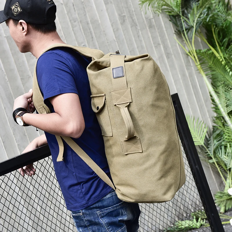  Large Capacity Rucksack Man Travel Bag Mountaineering Backpack Male Luggage Canvas Bucket Shoulder  - 33006764900
