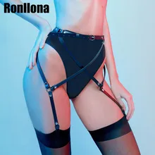 Панк Харадзюку из искусственной кожи ремень-подвязка пояс женский черный бандаж для ног нижнее белье чулок Подтяжки Высокая Бедро Талия подвязки пояса