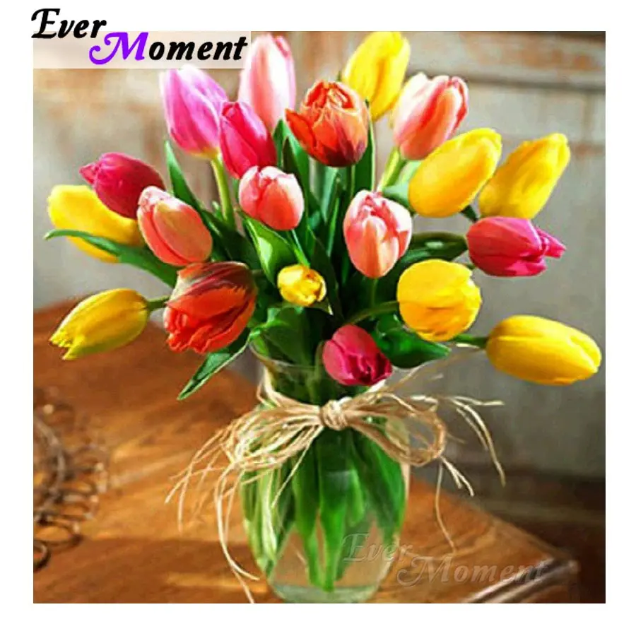 

Ever Moment Diamond Painting Flowers Rhinestones New Year Gift Decorations 5D DIY Mosaic Full Square Embroidery Sale S2F1402