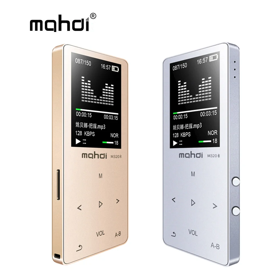 

Mahdi MP4 Player Bluetooth Capacitive Touch Built-In Speaker MP 4 Player 1.8" Languages Support Recording E-book TF FM Armband