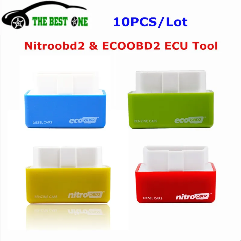 

10PCS/Lot ECOOBD2 ECU Chip Tuning Box Save 15% Fuel Nitroobd2 For Benzine Diesel Engine ECO Nitro OBD2 OBDII More Power & Torque