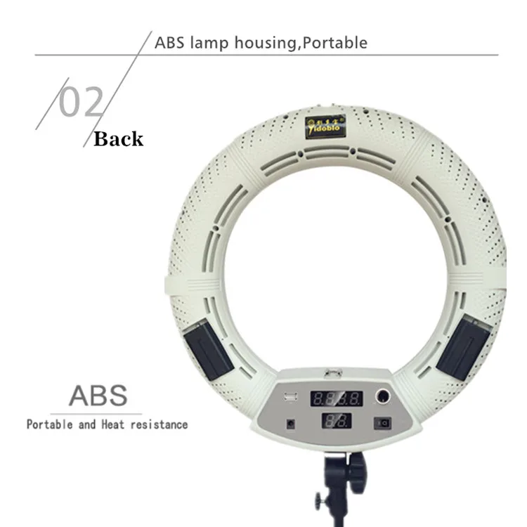 Yidoblo белый FD-480II 1" светодиодный кольцевой светильник комплект 480 светодиодный теплый и холодный 2 цвета регулируемый фотографический светильник ing+ подставка(2 м)+ мягкая сумка