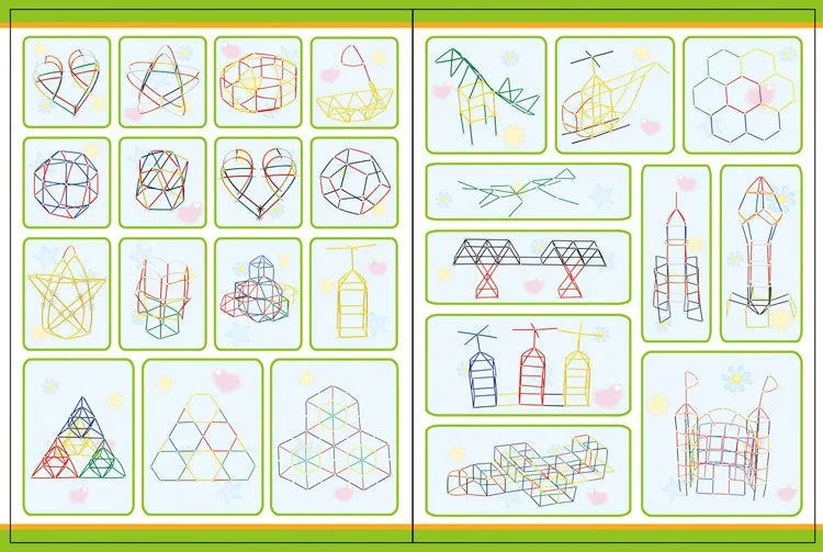 400/200/100 шт. 4D Rietjes Speelgoed Baby Prajita kinderen Puzzel Rietjes speelgoed Pipet Stiksels Vergadering stro ruim