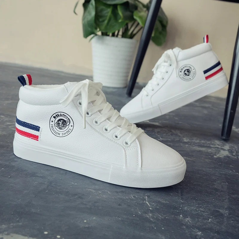 

Winter Outdoor leisure warm shoes Striped high-top footwear cotton shoes fashion sewing Outdoor leisure shoes