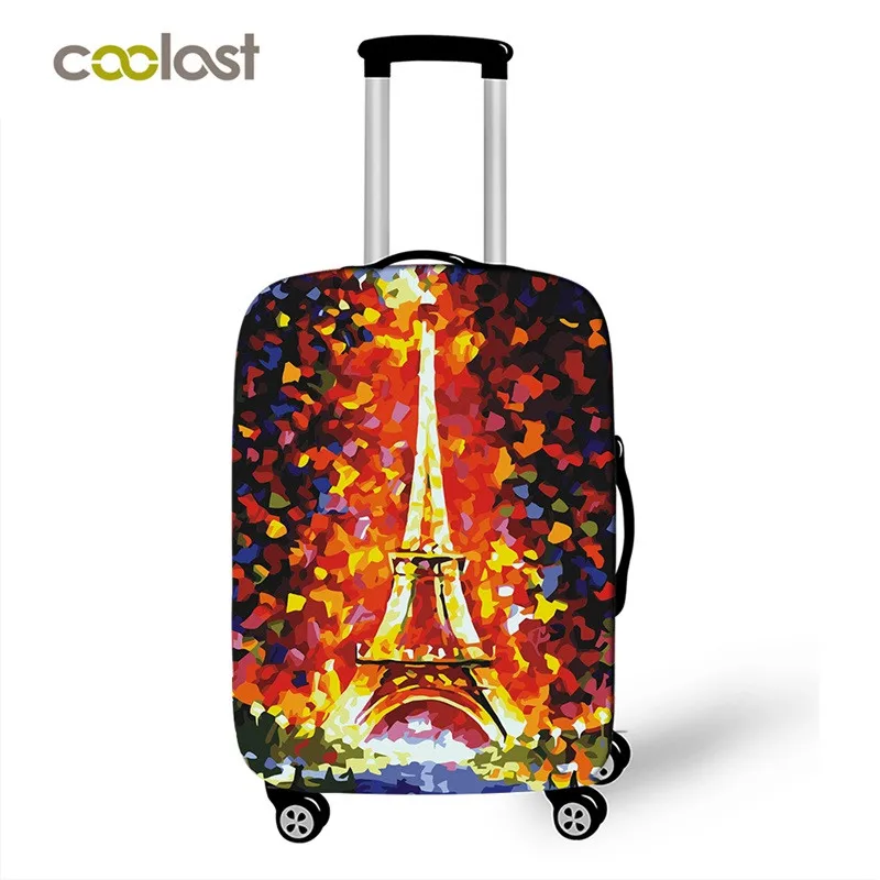 Чехол для багажа с Эйфелевой башней для путешествий 18-32 дюймов, эластичный чехол для путешествий, чехол для чемодана, защитный чехол, аксессуары для путешествий - Цвет: XT SJMS04