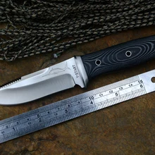 Y-START охотничий нож с фиксированным лезвием в виде рыбы-меча, AUS-8A, атласное лезвие, ручка в виде микарты, Kydex, оболочка для кемпинга, походов, уличных ножей