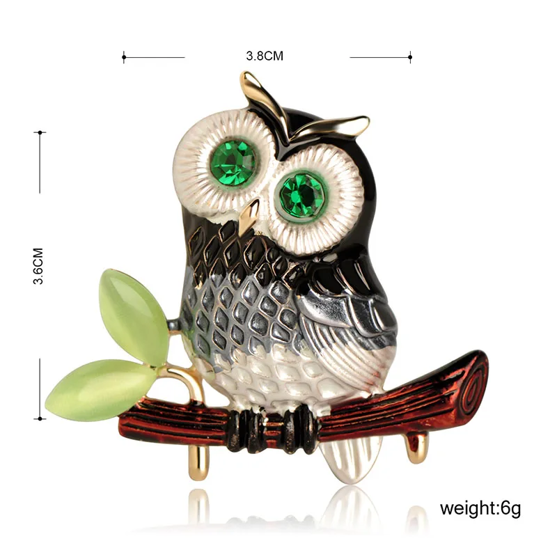 Blucome Fashion Big Eyes Owl Shape Brooch Enamel Gold Color Parrots Brooches Women Kids Suit Coat Bag Accessories Scarf Buckles