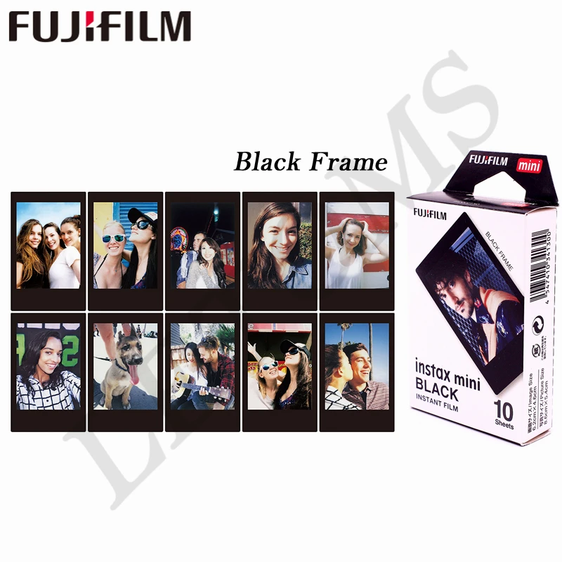 Монохромная пленка Fujifilm Instax Mini8 монохромная + черная рамка небесно голубая фото