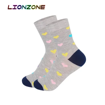 

LIONZONE Pretty Cute Warm Women Socks 3Colors With Muti Heart for Female Breathable Comfort Leisure Bamboo Daily Socks