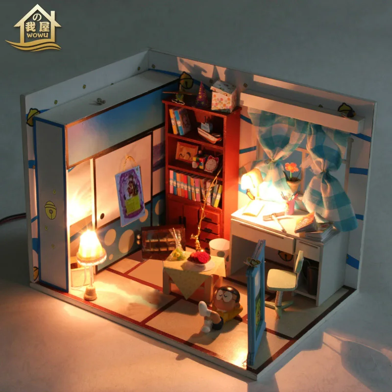 

XXXG DIY Lodge Doraemon Nobita room doll model handmade toys animation Doraemon birthday gift