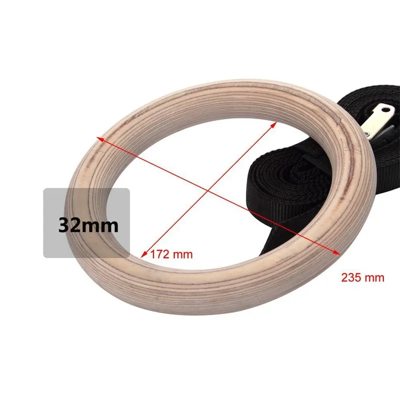 Деревянные 28 мм/32 мм упражнения фитнес гимнастические кольца для тренажерного зала упражнения Кроссфит подтягивания мышц с регулируемыми ремешками