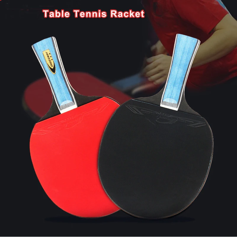 خفيفة الوزن تنس طاولة مضرب المطاط الوجه قوية بينغ بونغ مضرب 2 قطعة مضرب ترابيزة تنس مجداف مع حقيبة