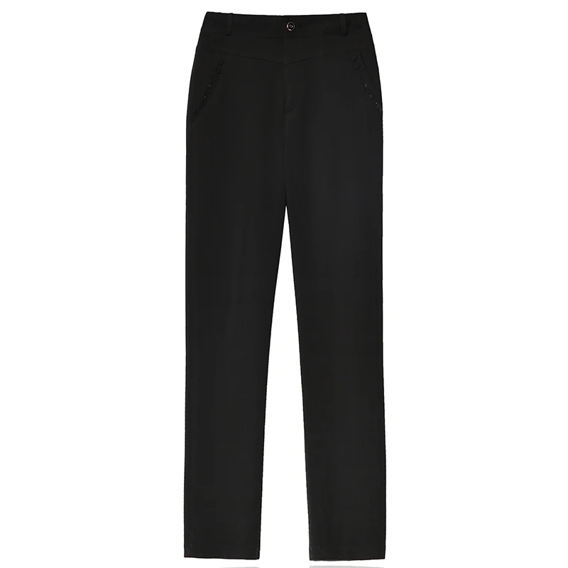 

Women's Trousers 2019 Spring New Trousers High Waist Casual Loose Straight Large Size Trousers Middle-Aged Mother Pants A44